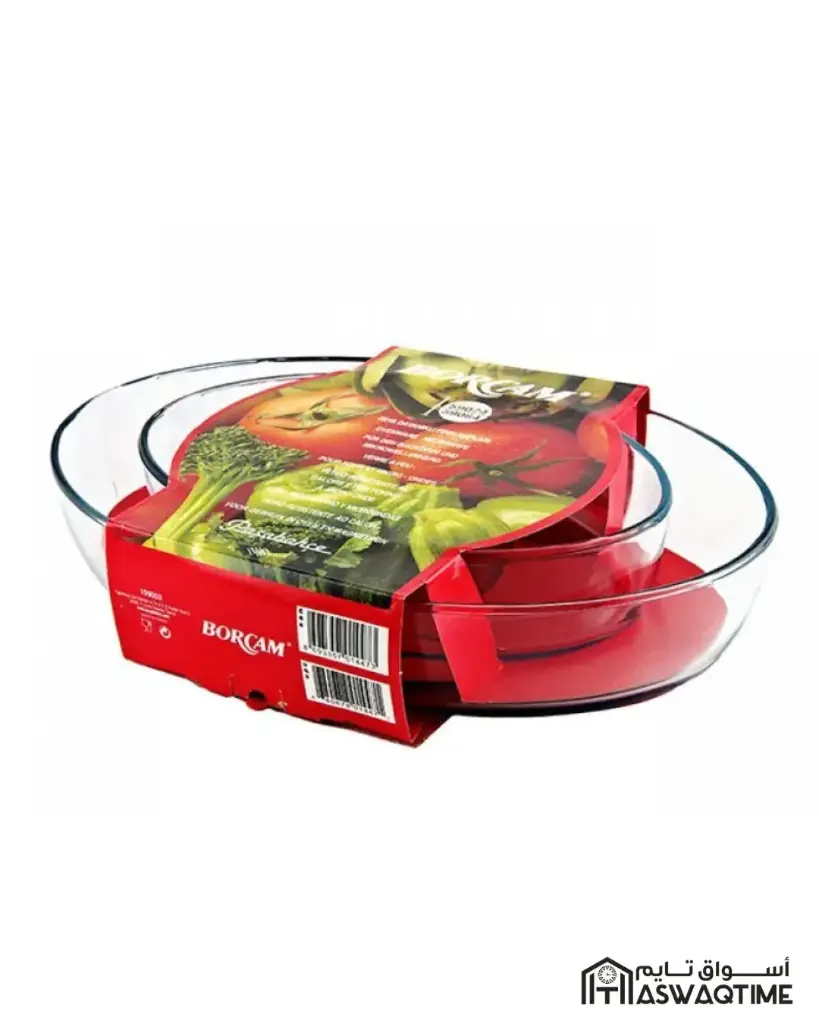 PASABAHCE BORCAM OVAL OVEN DISH SET 1.55L + 3.2L
