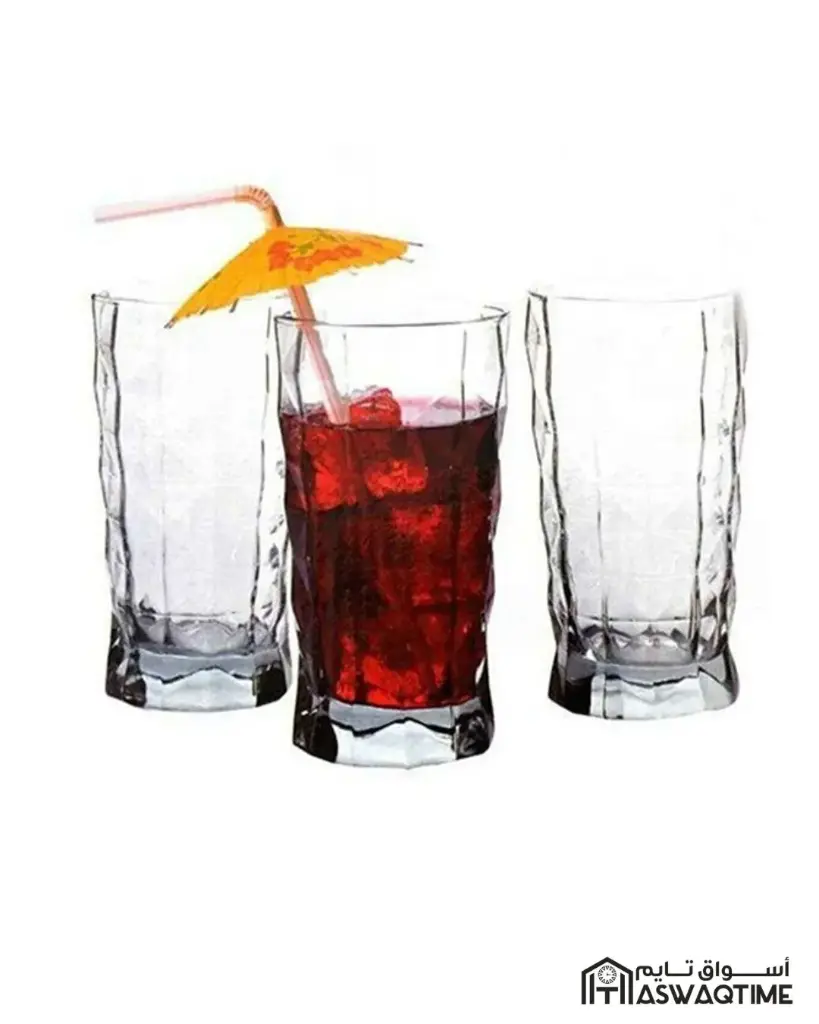 PASABAHCE PRIZMA DRINKING GLASS SET 3PCS
