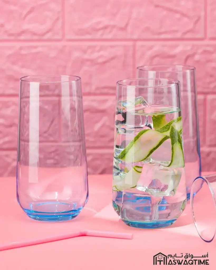 PASABAHCE ALLEGRA TURQUOISE LONG DRINK GLASS 470 ML 3PCS