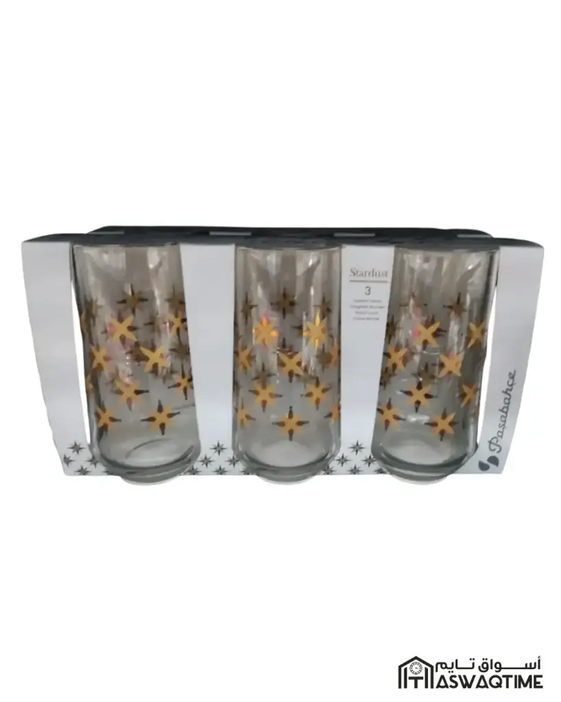 PASABAHCE STARDUST TALL WATER GLASS 3PCS 470CC