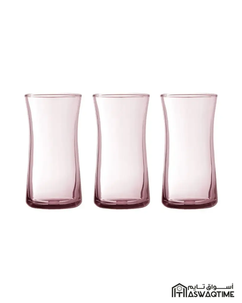 PASABAHCE HEYBELI BEVERAGE GLASS 3PCS 345ML PINK