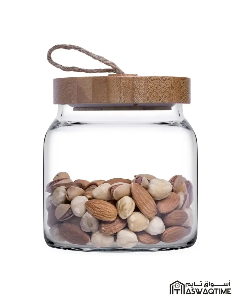 P.BAHCE 43573 WOODY JAR WITH LID*6