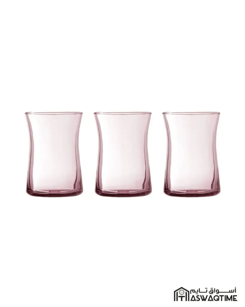 PASABAHCE HEYBELI PINK GLASS 3PCS 280ML