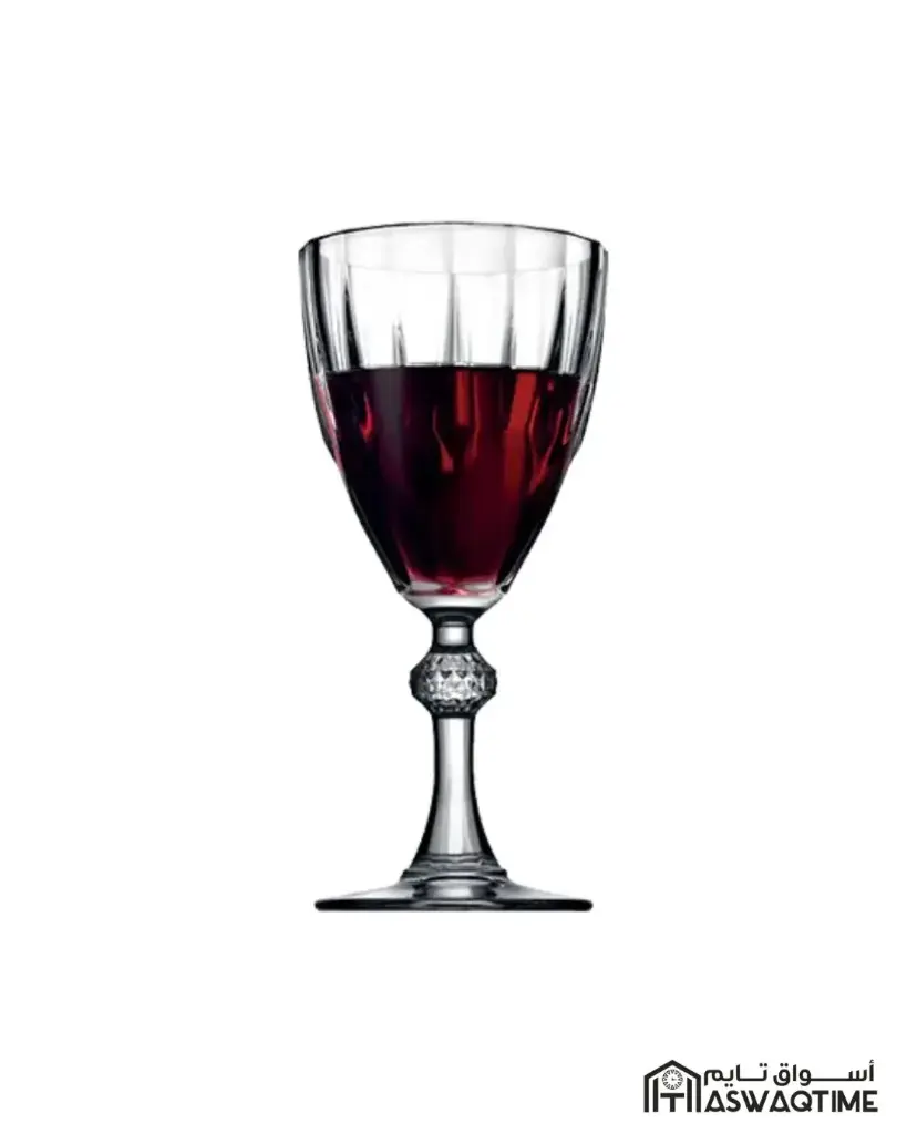 PASABAHCE DIAMOND FOOTED WATER / BEVERAGE GLASS 6PCS 245ML