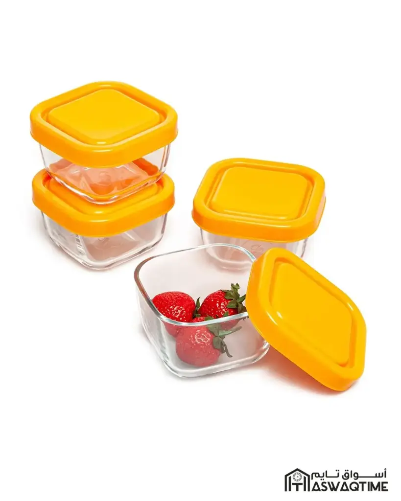 PASABAHCE SNOWBOX GLASS FOOD CONTAINER 275 ML 4PCS