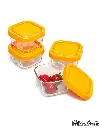 PASABAHCE SNOWBOX GLASS FOOD CONTAINER 275 ML 4PCS
