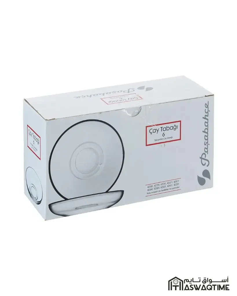 PASABAHCE CRYSTAL TEA PLATE 6PCS 137MM