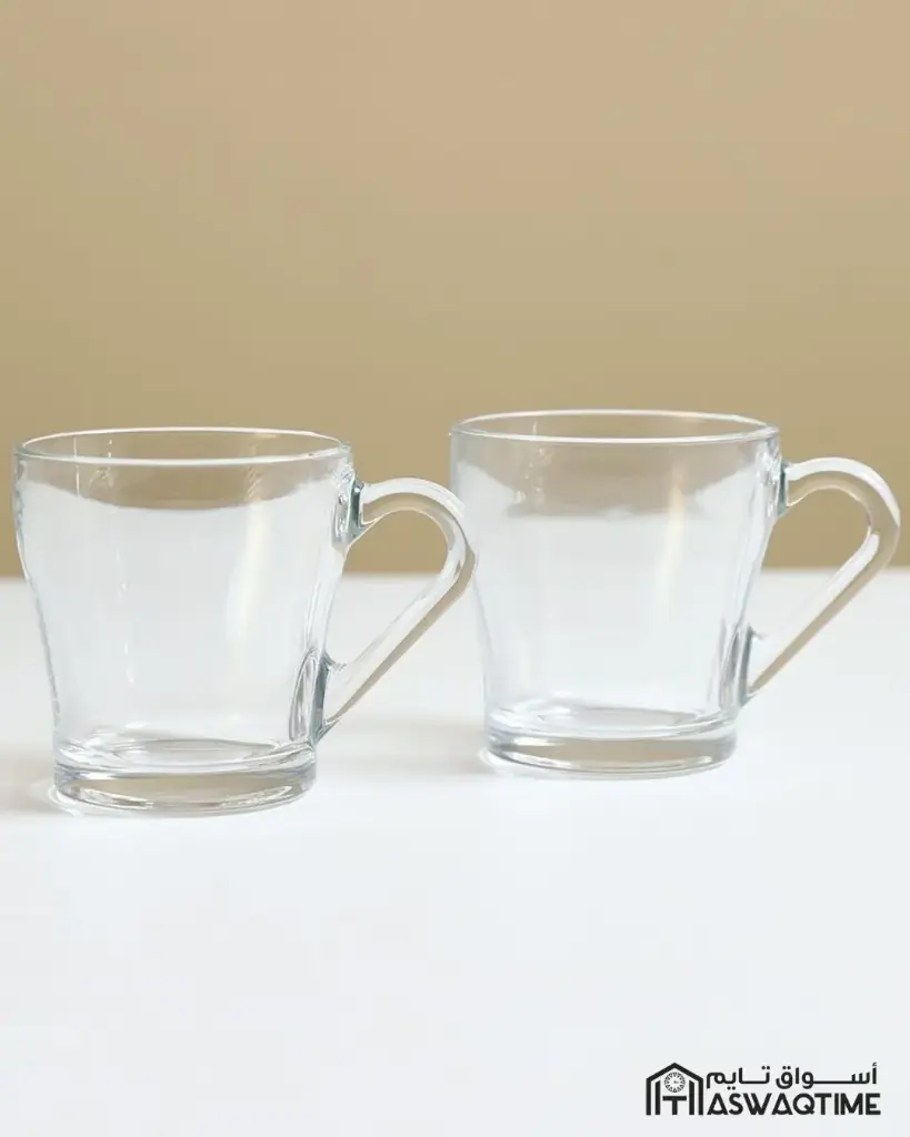 [PSB-55233SF] PASABAHCE CHROMA TEA GLASS WITH HANDLE 2PCS 215ML