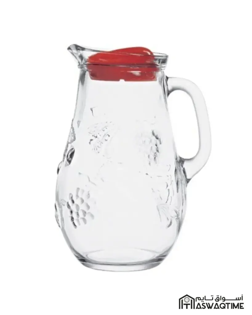 PASABAHCE GARDEN SURAHI WITH RED LID 1.85 L 1PC