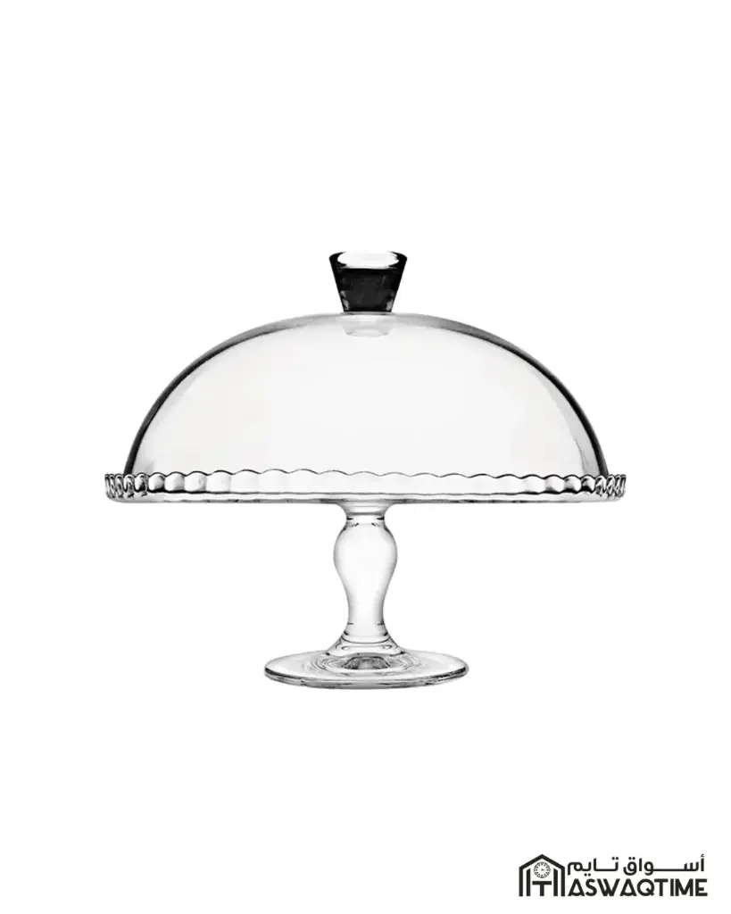 PASABAHCE PATISSERIE FOOTED CAKE PLATE WITH DOME 322MM