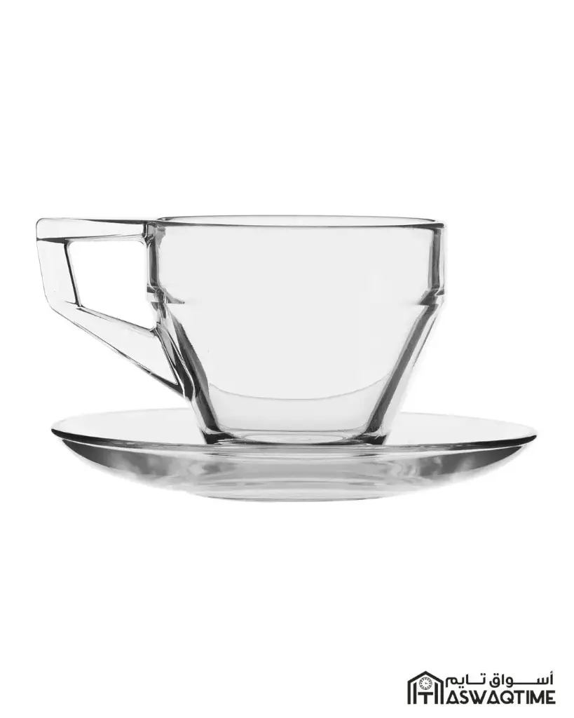 PASABAHCE SHINY CUP & SAUCER SET 12PCS 200ML