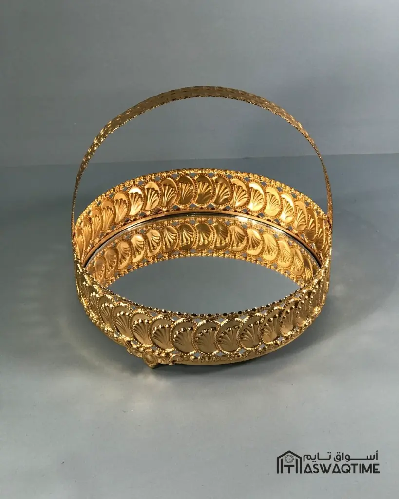 SEA 20CM ROUND BASKET GOLD 
