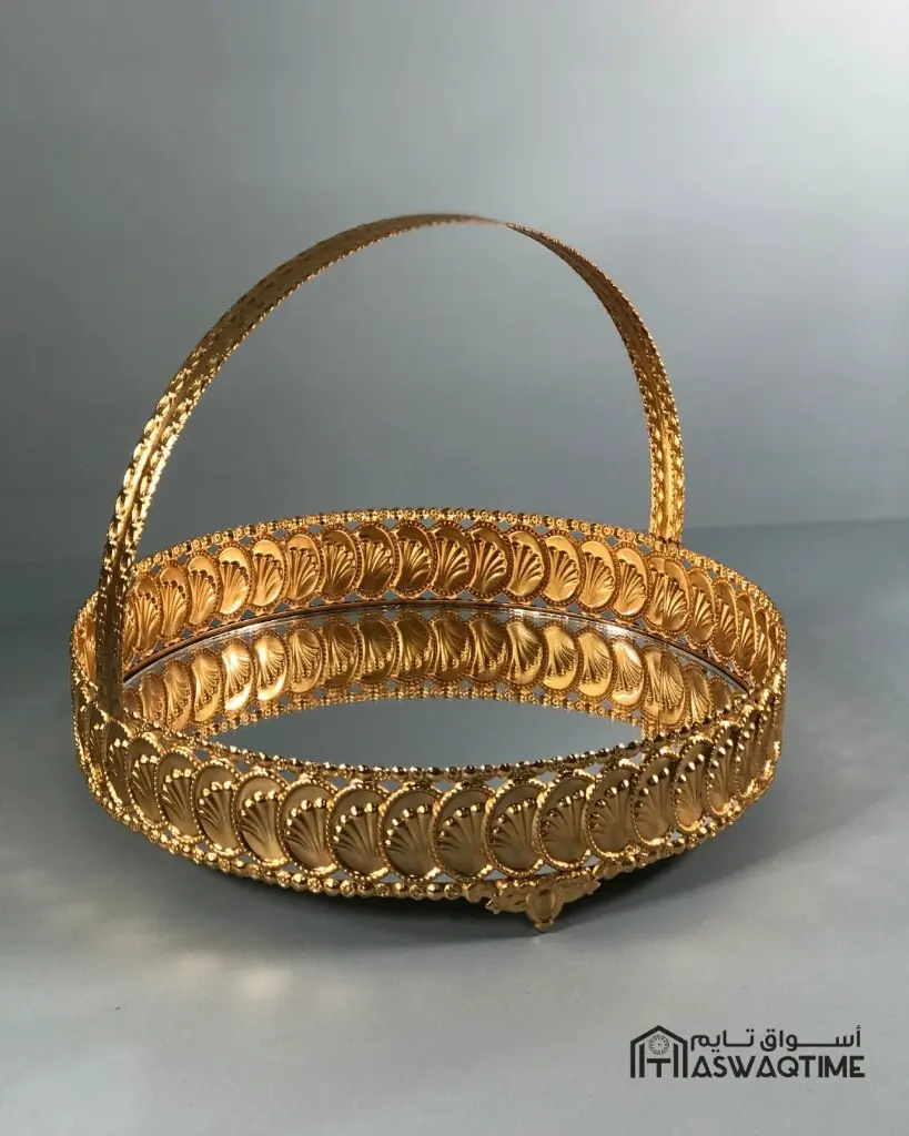 SEA 25CM ROUND BASKET GOLD 