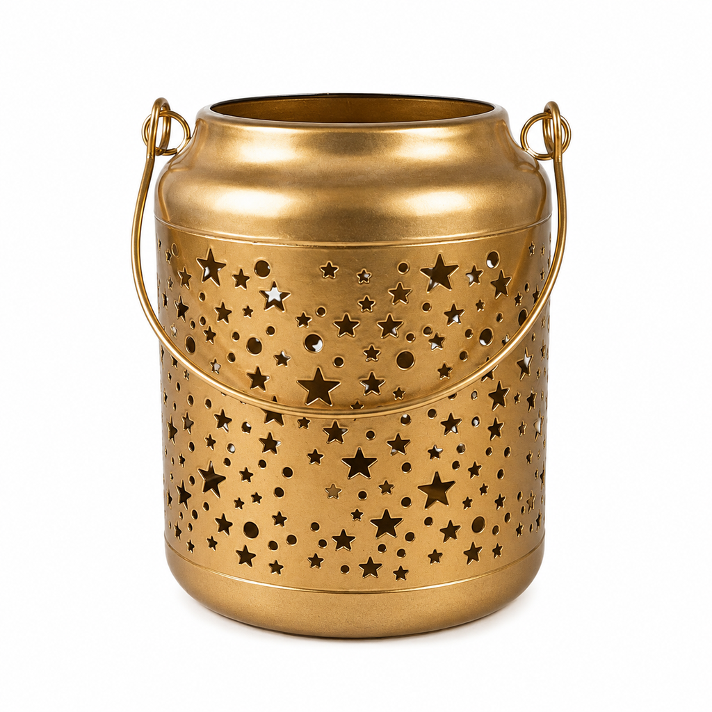 SMALL GOLDEN CANDLE LANTERN 