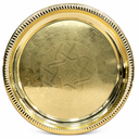 STAINLESS STEEL ROUND TRAY 32CM GOLDEN