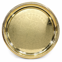 STAINLESS STEEL ROUND TRAY 40CM GOLDEN