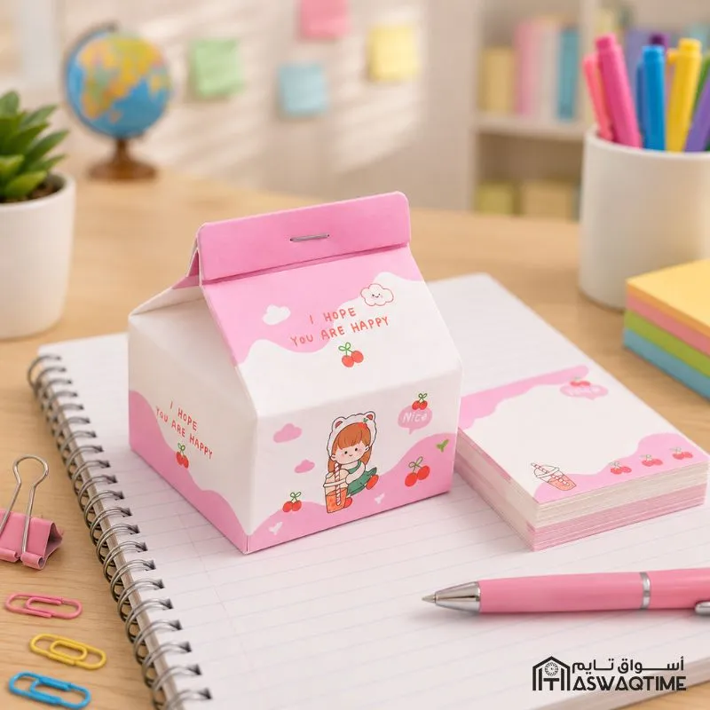 [MS07-9910-17] STICKER NOTE IN SMALL MILK PAPER BOX