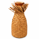 STRAW/CERAMIC VASE 17 CM