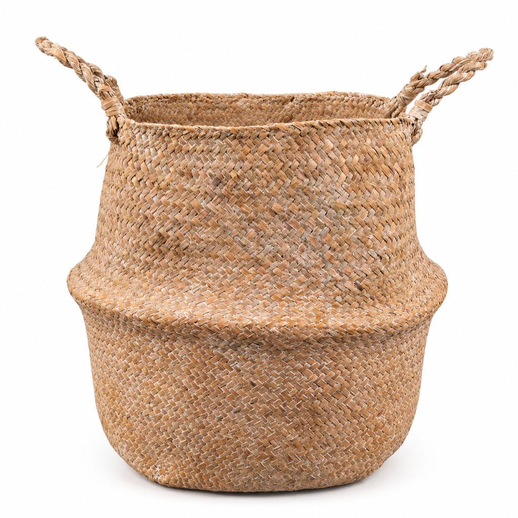STRAW MULTIUSE BASKET W/HANDLES NO3 32x28 cm