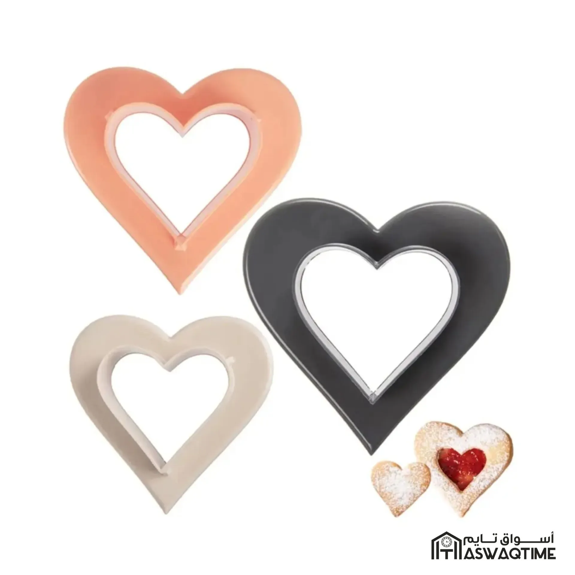 SUNPLAST HEART COOKIE CUTTERS (3pcs)