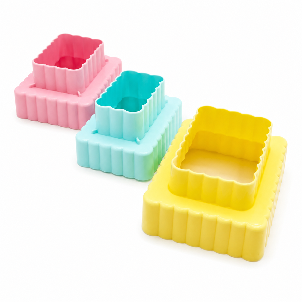 SUNPLAST RECTANGULAR COOKIE CUTTERS (3pcs) 