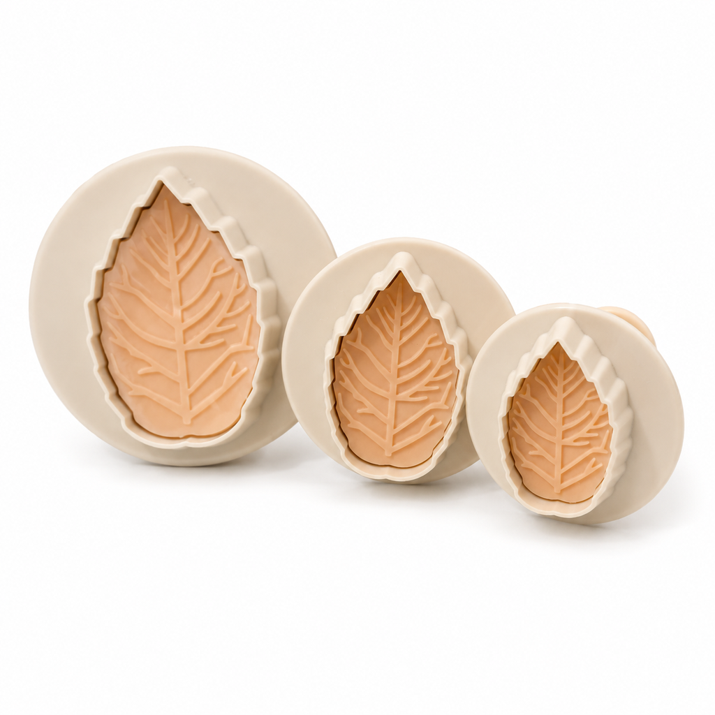 SUNPLAST ROSE LEAVES PLUNGER CUTTER (3pcs)