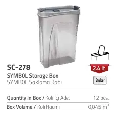 SUNPLAST SYMBOL STORAGE JAR 2,4LT