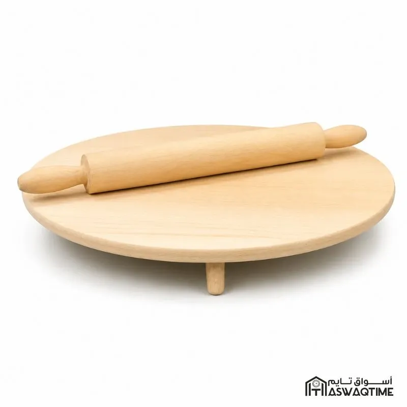 WOOD BAKING TABLE WITH ROLLERS