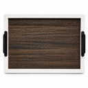 WOOD TRAY WITH STEEL HANDLES – LARGE