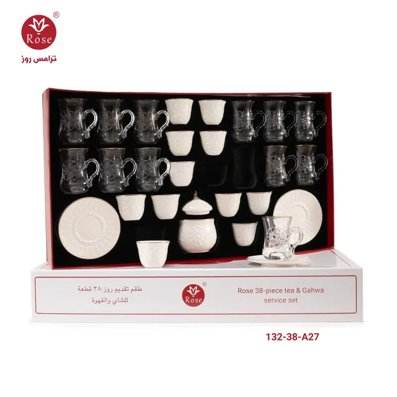 ROSE 38PCS TEA AND GAHWA SERVICE SET CR-132-38-A27