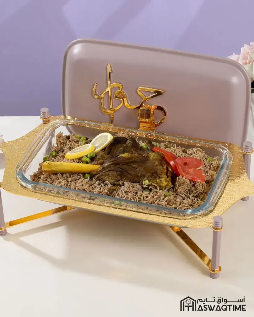 OTANTIK STAINLESS STEEL BUFFET - L FROM JIWAR - PURPLE + GOLD STAINLESS STEEL BUFFET – L