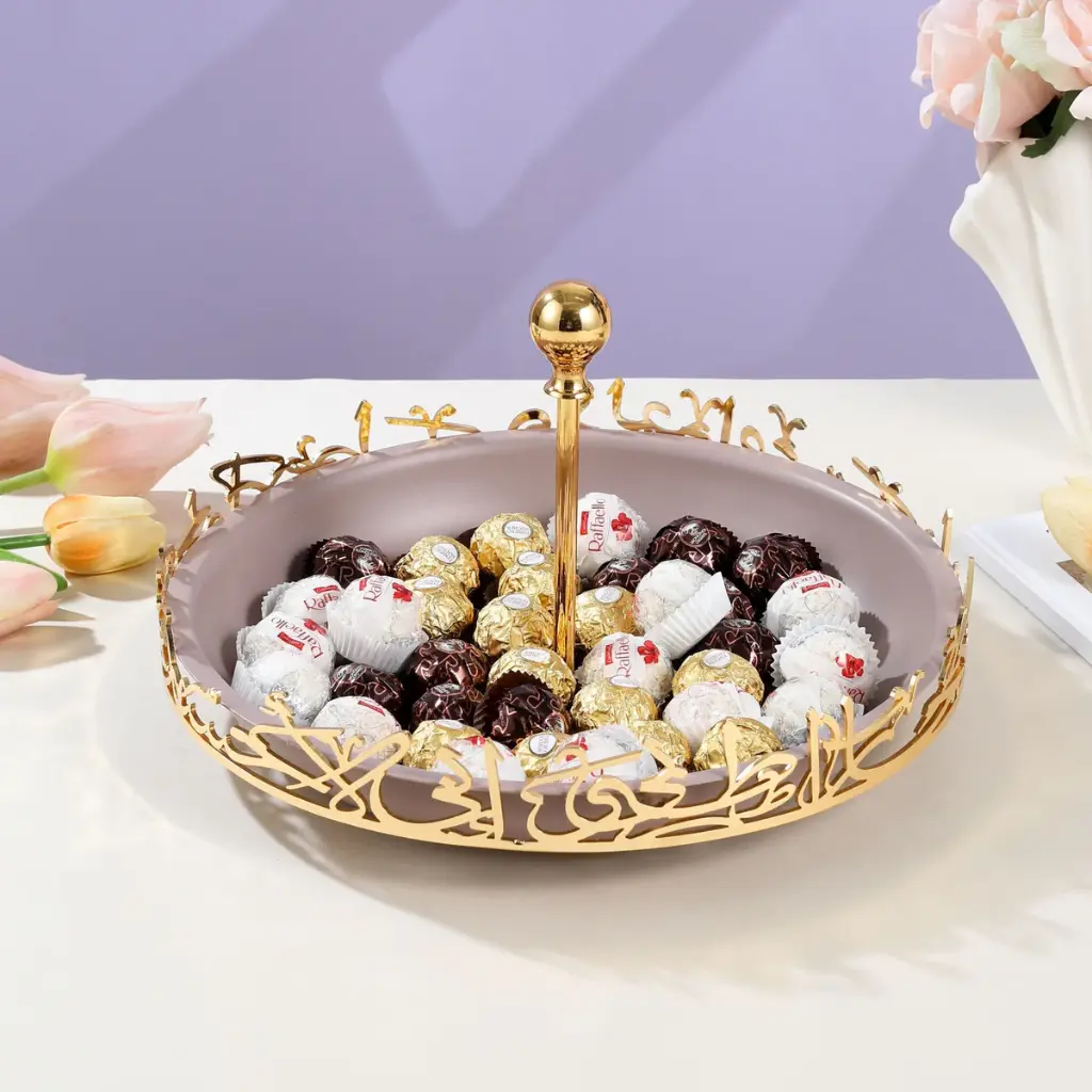 OTANTIK SWEET SERVING TRAY -L FROM JIWAR - PURPLE + GOLD SWEET TRAY-L