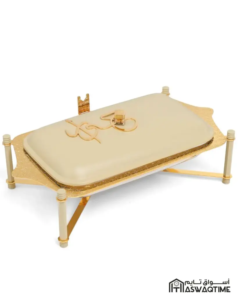 OTANTIK STAINLESS STEEL BUFFET - L FROM JIWAR - IVORY + GOLD STAINLESS STEEL BUFFET – L