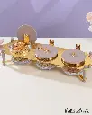 OTANTIK NUTS SERVING SET 3 BOWL WITH TRAY FROM JIWAR - PURPLE + GOLD NUTS SERVING SET 3 BOWL WITH TRAY