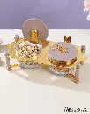 OTANTIK NUTS SERVING SET 2 BOWL WITH TRAY FROM JIWAR - PURPLE + GOLD NUTS SERVING SET 2 BOWL WITH TRAY