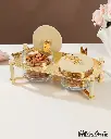 OTANTIK NUTS SERVING SET 2 BOWL WITH TRAY FROM JIWAR - IVORY + GOLD NUTS SERVING SET 2 BOWL WITH TRAY
