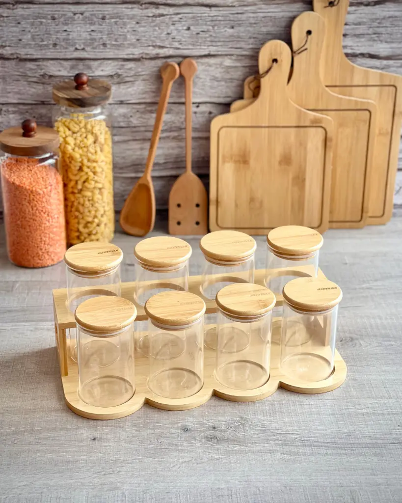 GERMAX 8PCS ROUND GLASS JARS