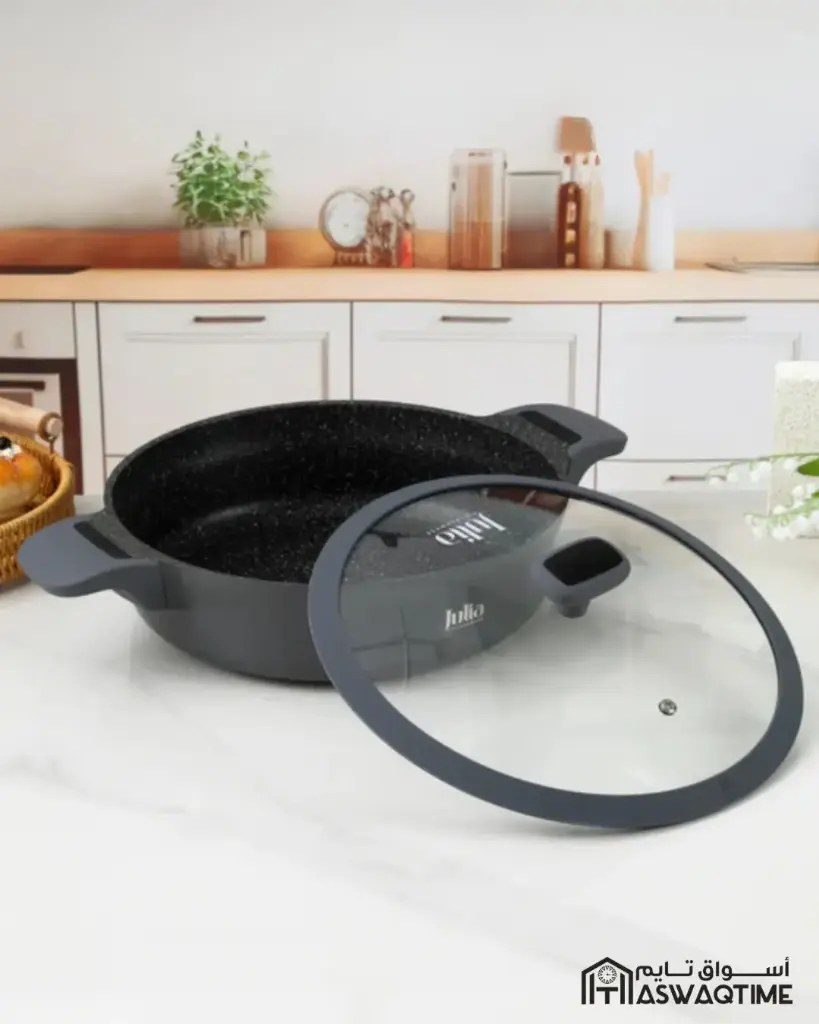 JULIA ELITE-EDGE SHALLOW CASSEROLE WITH LID 28CM-GRAY