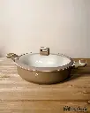 JULIA ELITE-PROF SHALLOW CASSEROLE WITH LID 32CM-BROWN/BEIGE SHALLOW CASSEROLE WITH LID 