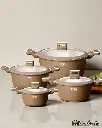 JULIA ELITE-PROF COOKWARE SET 8 PIECES BROWN/BEIGE CASSEROLE 20CM/24CM/28CM/32CM 