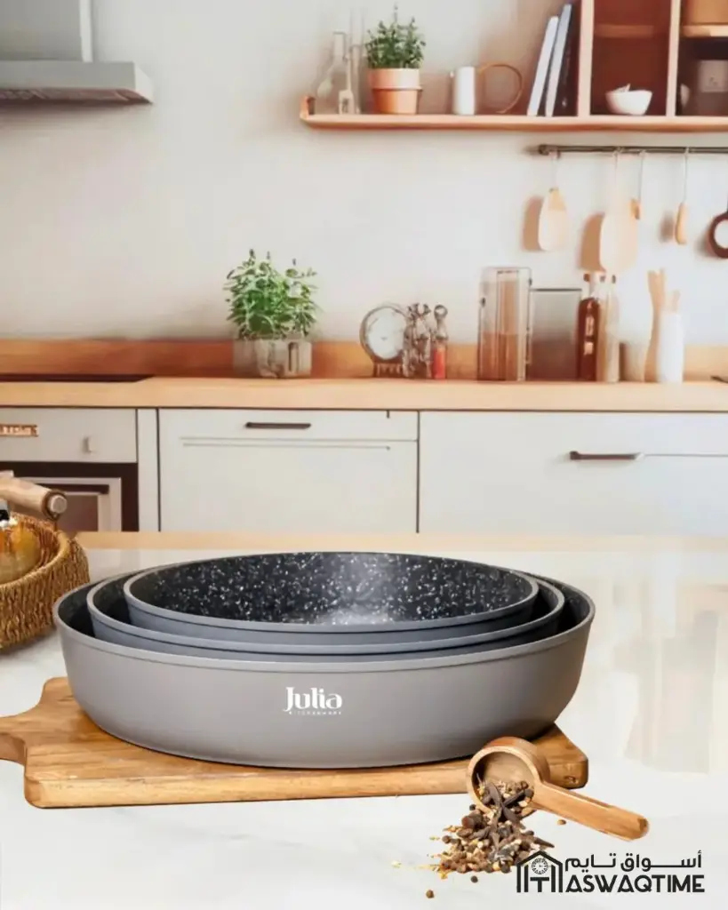 JULIA ELITE-EDGE ROUND FORGED PAN SET 3 PIECES-GRAY