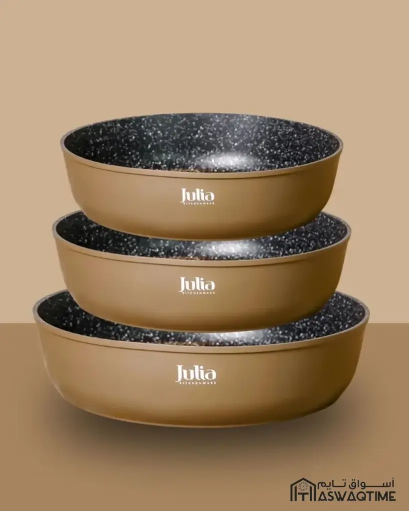 JULIA ELITE-PROF ROUND FORGED PAN SET 3 PIECES-BROWN/BLACK 28CM/32CM/36CM 