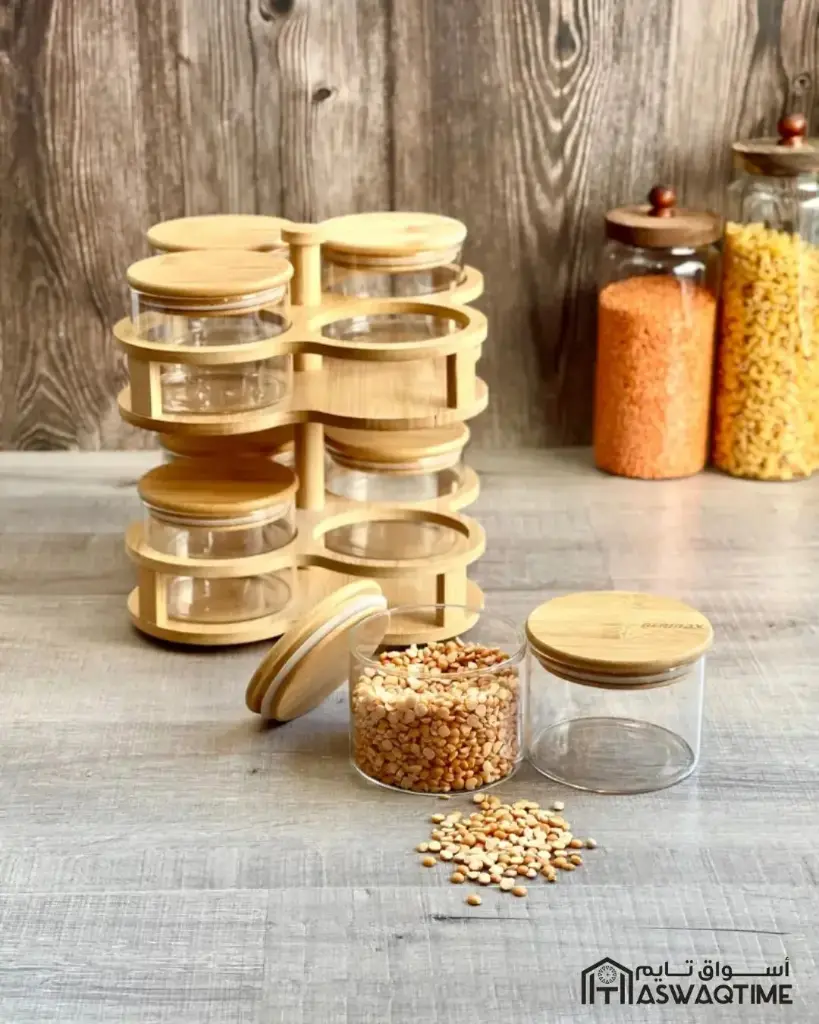 GERMAX 8PCS 2LAYERS ROTOUTARY STORAGE JARS