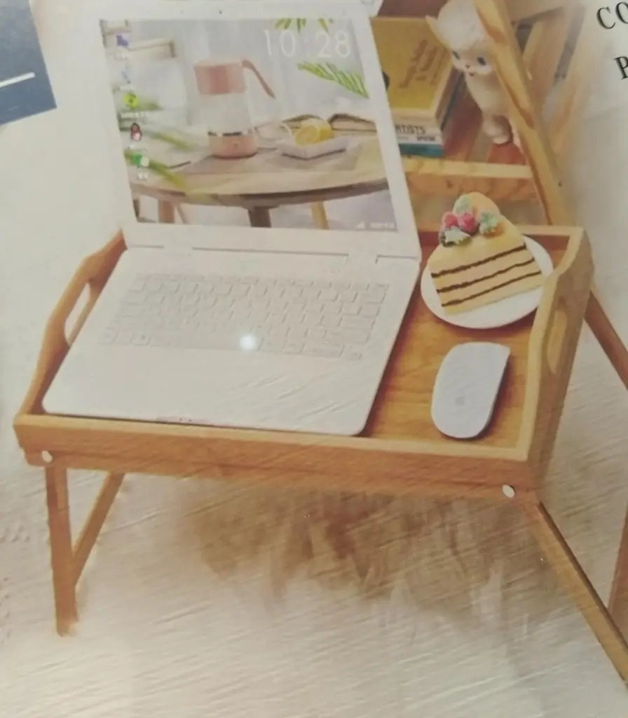 BAMBOO BED TRAY TABLE W/FOLDABLE LEGS