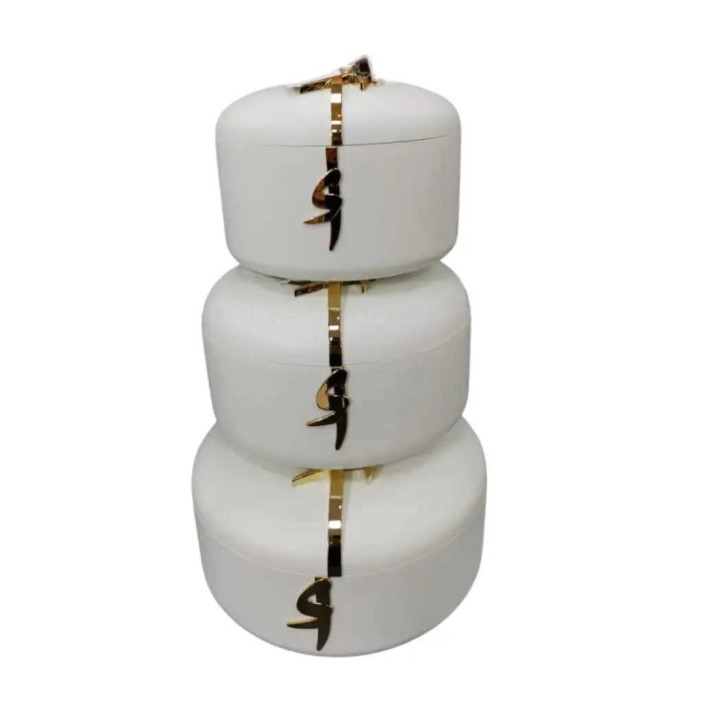 FOOD WARMER SET FROM LIQAA - PEARL WHITE+GOLD