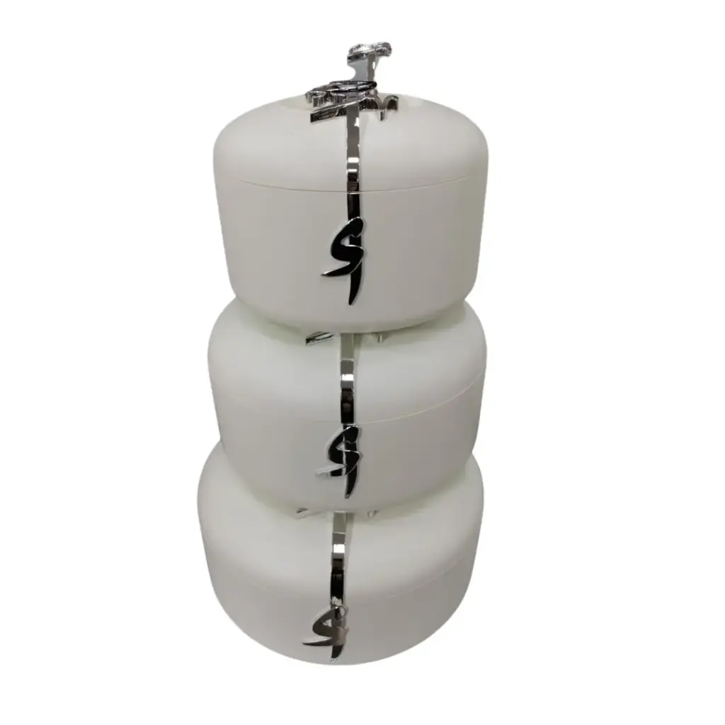 FOOD WARMER SET FROM LIQAA - PEARL WHITE+SILVER