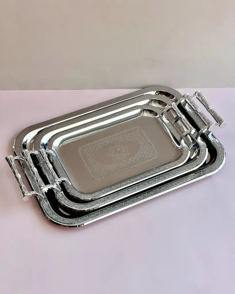 GERMAX SILVER TRAY 3PCS SETS 