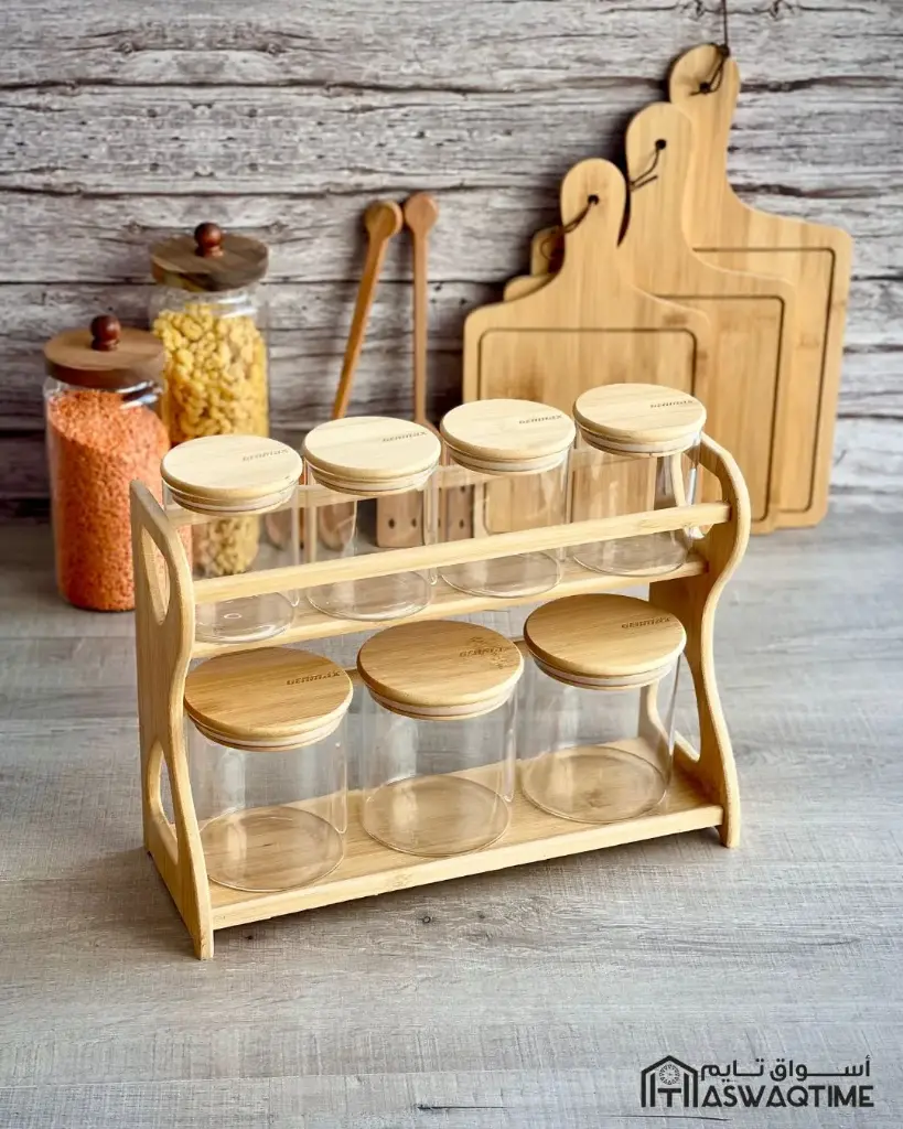 GERMAX STORAGE JARS WITH BAMBOO RACK 7PCS