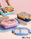 LEAK-PROOF 3PCS 3COMPARTMENTS STAINLESS STEEL LUNCH BOX