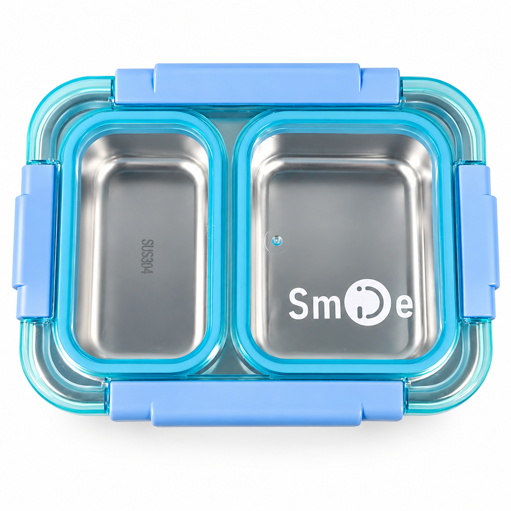 LEAK-PROOF 3PCS 2 COMPARTMENTS STAINLESS STEEL LUNCH BOX